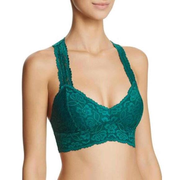 Free People Green Galloon Lace Racerback Bralette OB590924 Women's Large L - Picture 1 of 7